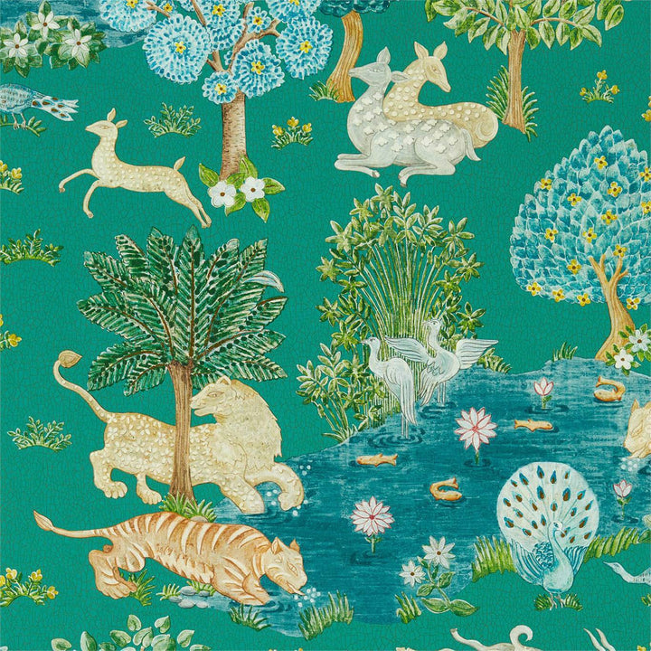Pamir Garden-behang-Tapete-Sanderson-Teal/Peacock-Rol-216765-Selected Wallpapers