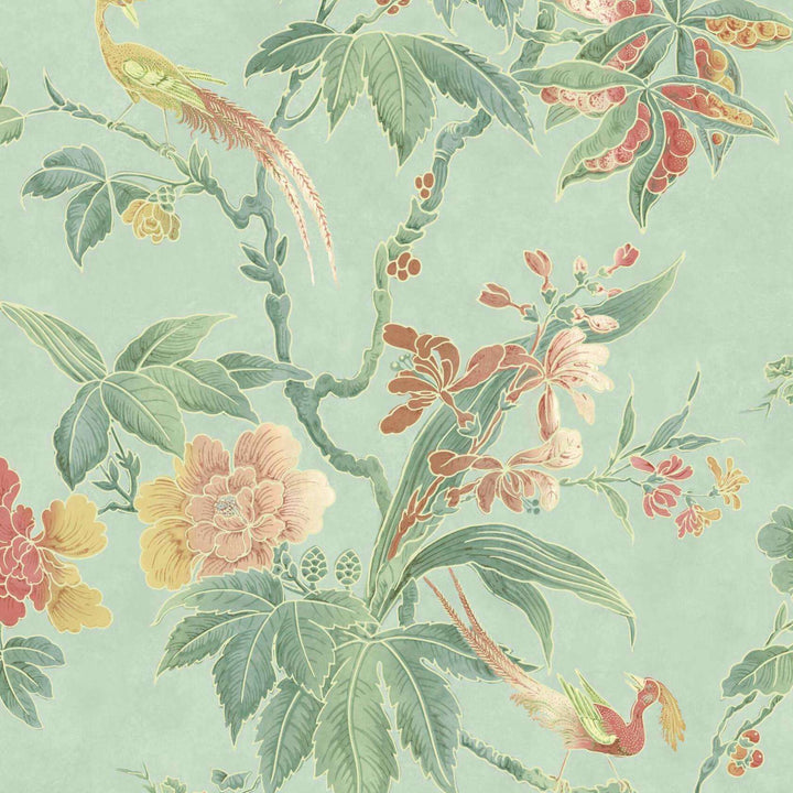 Paradise-behang-Tapete-Little Greene-Aquamarine-Rol-0247PAAQUAM-Selected Wallpapers