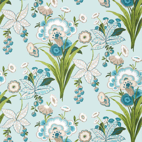 Pasadena-Behang-Thibaut-Spa Blue-Rol-T20855-Selected Wallpapers