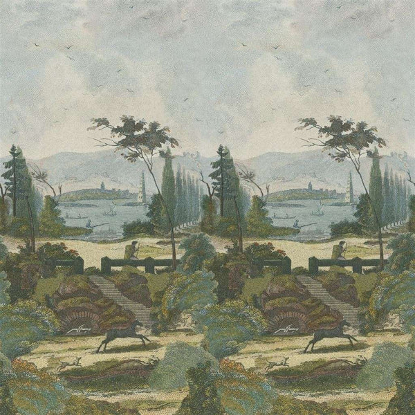 Pastoral Scene 2-behang-Designers Guild-Sky-Set-PJD6006/01-Selected Wallpapers