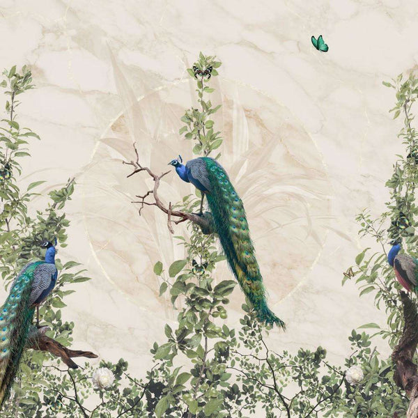 Peacock Forest-behang-Muance-40-Textured Vinyl-MU13040-Selected Wallpapers