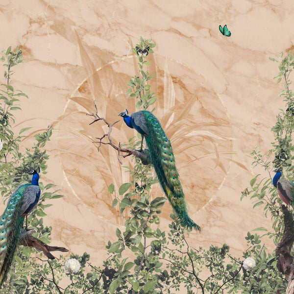Peacock Forest-behang-Muance-41-Textured Vinyl-MU13041-Selected Wallpapers