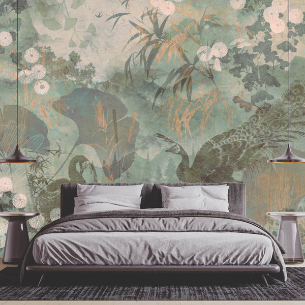 Peacock Garden-Behang-Presence-Selected Wallpapers