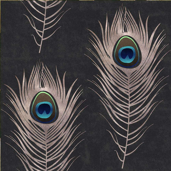 Peacock-behang-Mind the Gap-Zwart/Blauw-300 cm (standaard)-WP20230-Selected Wallpapers