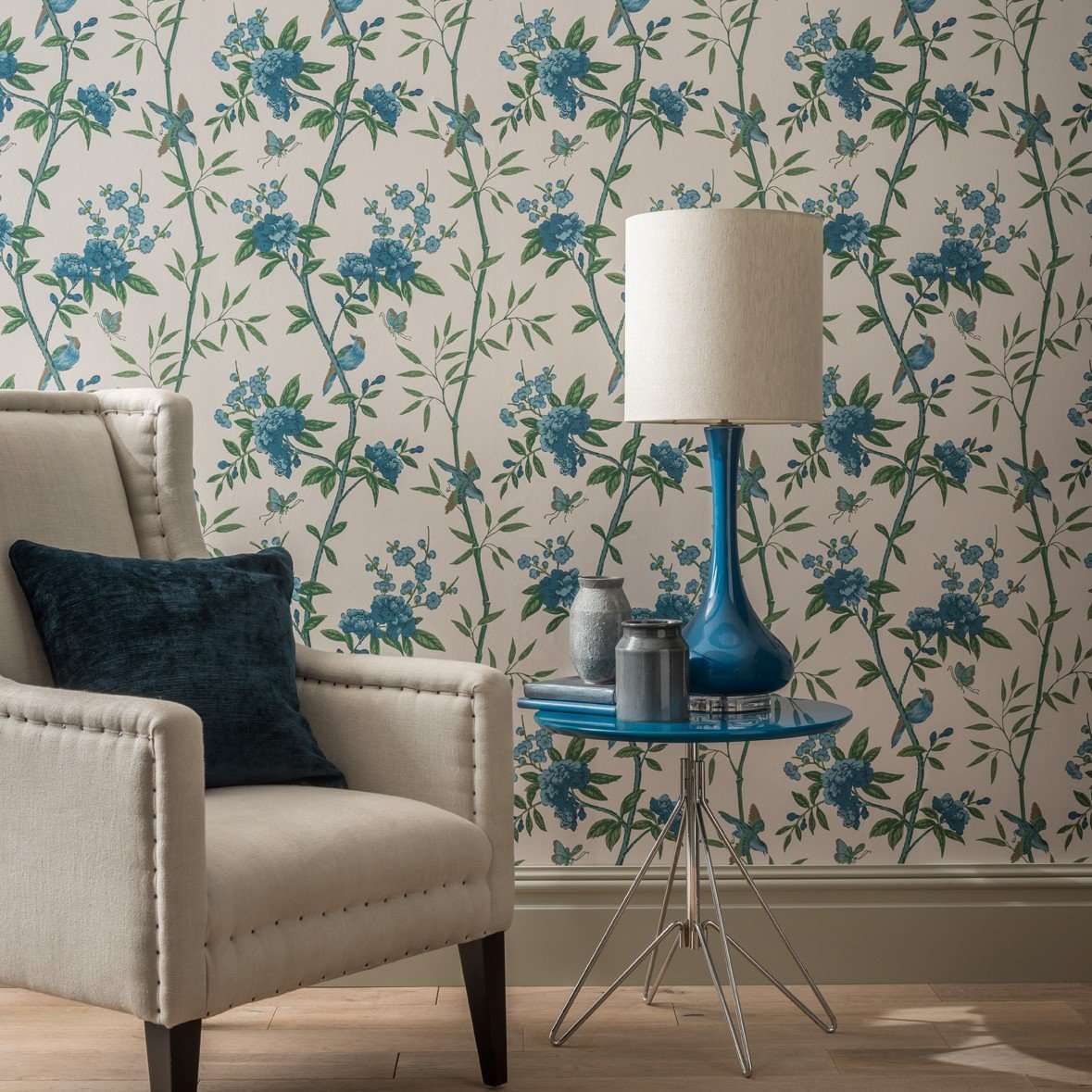 Gp & J Baker Peony & Blossom Wallpaper www.selectedwallpapers.com