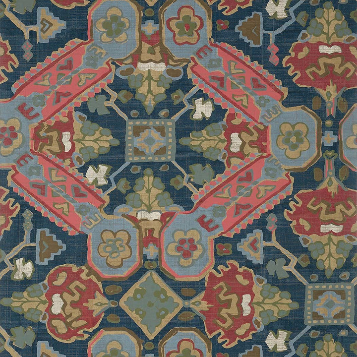 Persian Carpet-Behang-Tapete-Thibaut-Navy-Rol-T10829-Selected Wallpapers