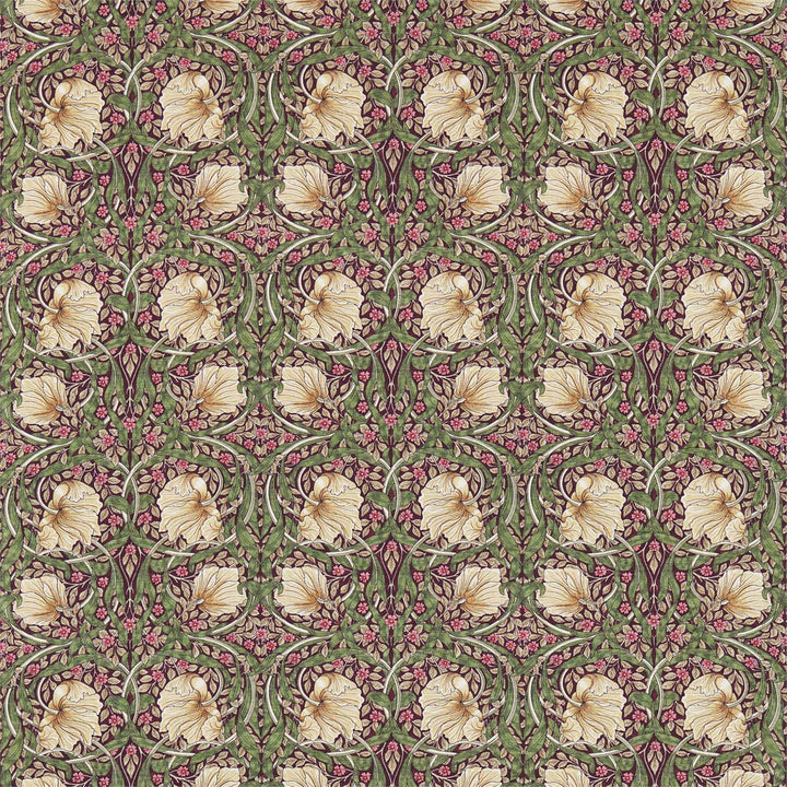 Pimpernel stof-Fabric-Tapete-Morris & Co-Aubergine/Olive-Meter (M1)-226700-Selected Wallpapers