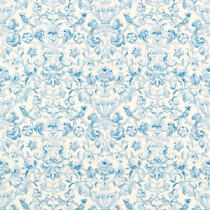 Pompadour Print-Behang-Tapete-Zoffany-Indigo-Meter (M1)-313015-Selected Wallpapers