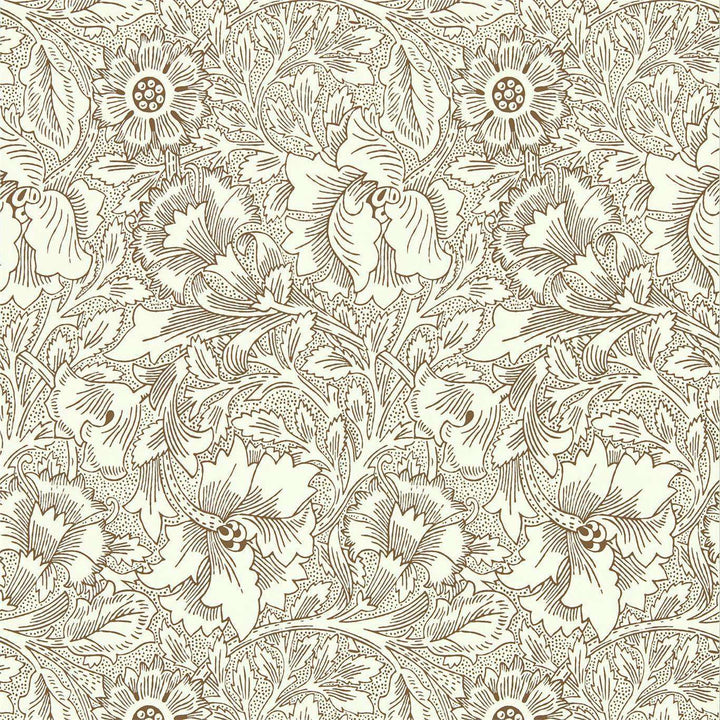 Poppy-behang-Tapete-Morris & Co-Cream/Chocolate-Rol-216957-Selected Wallpapers