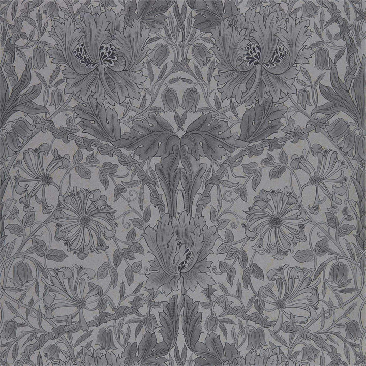 Pure Honeysuckle & Tulip-behang-Tapete-Morris & Co-Black Ink-Rol-216523-Selected Wallpapers