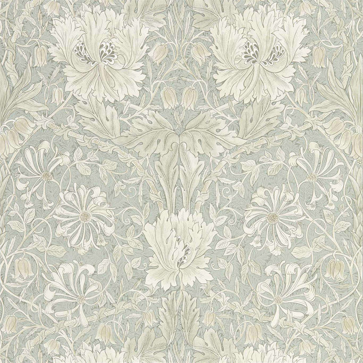 Pure Honeysuckle & Tulip-behang-Tapete-Morris & Co-Grey Blue-Rol-216525-Selected Wallpapers