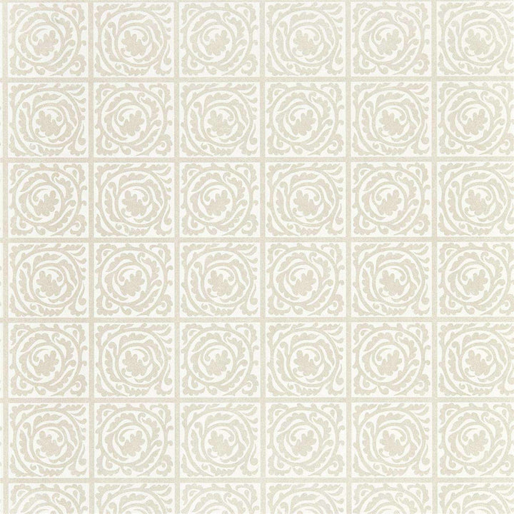 Pure Scroll-behang-Tapete-Morris & Co-White Clover-Rol-216545-Selected Wallpapers