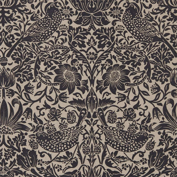 Pure Strawberry Thief-behang-Tapete-Morris & Co-Gilver/Graphite-Rol-216018-Selected Wallpapers