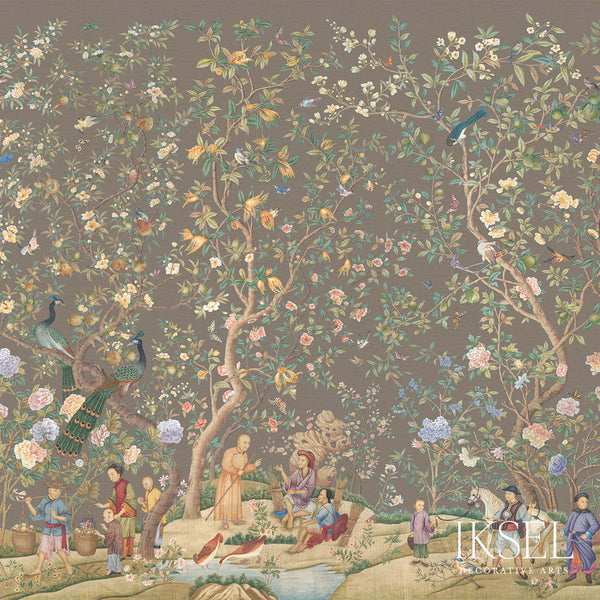 Qianlong Garden-behang-Iksel-Charcoal Taupe-225 cm-SC115_CS26-Selected Wallpapers