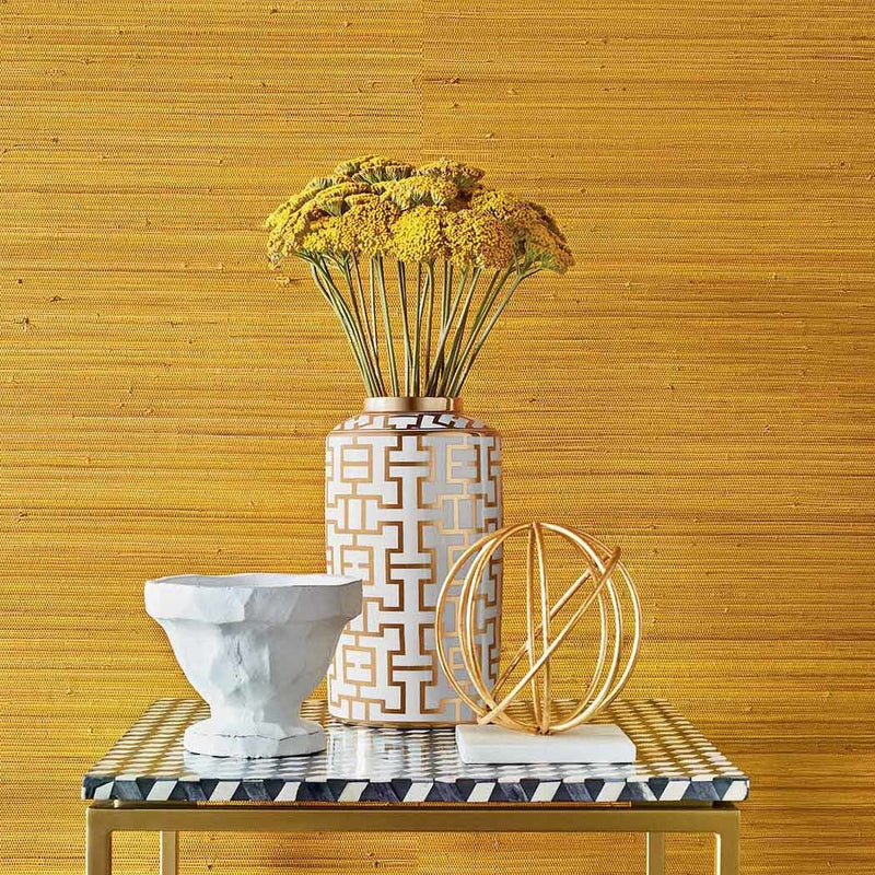 Raffia Palm behang van Thibaut