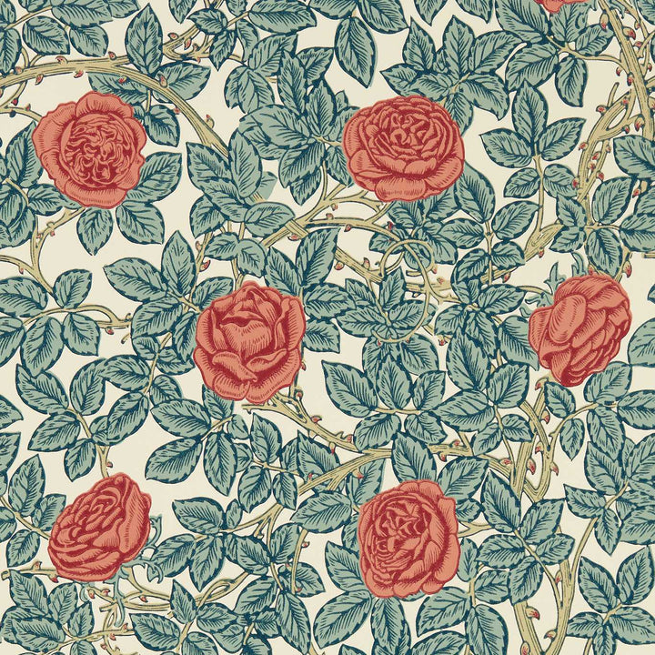 Rambling Rose-behang-Tapete-Morris & Co-Emery Blue/Madder-Rol-217206-Selected Wallpapers