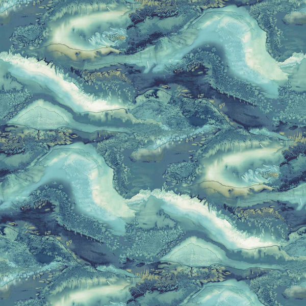 Reflected Obsidian-Behang-Harlequin-Azurite-Rol-112852-Selected Wallpapers