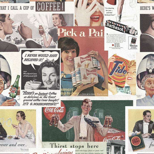 Retro Ads-behang-Mind the Gap-Multicolor-300 cm (standaard)-WP20069-Selected Wallpapers