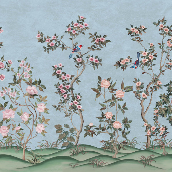 Romance-Behang-Presence-Sky Blue-Silk Vinyl-PS101/06-Selected Wallpapers