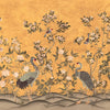 Romantic Cranes-Behang-Presence-Gold-Naadloos Green Vinyl-PS100/01-Selected Wallpapers