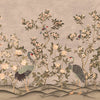 Romantic Cranes-Behang-Presence-Stone-Naadloos Green Vinyl-PS100/02-Selected Wallpapers