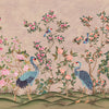 Romantic Cranes-Behang-Presence-Pink Plaster-Naadloos Green Vinyl-PS100/03-Selected Wallpapers