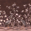Romantic Cranes-Behang-Presence-Off-Naadloos Green Vinyl-PS100/04-Selected Wallpapers