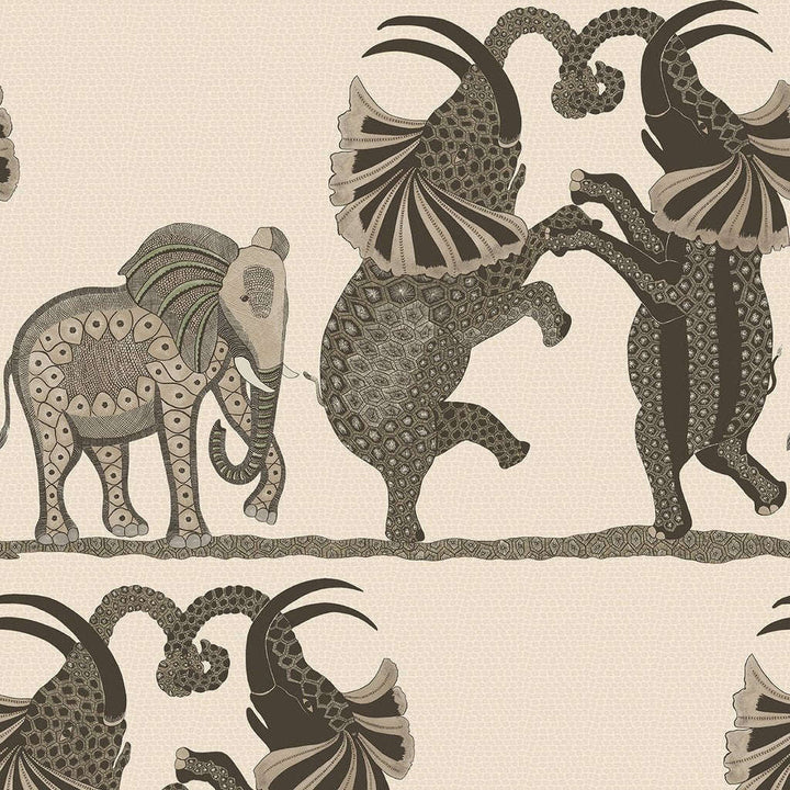 Safari Dance-Behang-Tapete-Cole & Son-Linen & Charcoal-Rol-109/8036-Selected Wallpapers