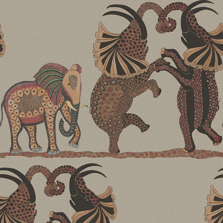 Safari Dance-Behang-Tapete-Cole & Son-Ginger & Red-Rol-109/8038-Selected Wallpapers