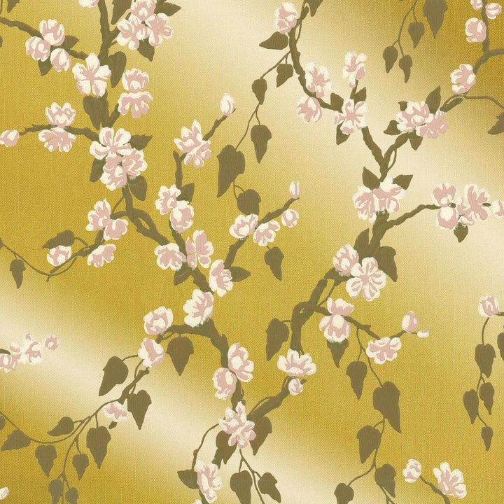 Sakura-behang-Tapete-Little Greene-Yellow Lustre-Rol-0247SAYELLO-Selected Wallpapers