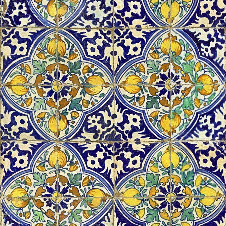 Sardegna Tiles-behang-Tapete-Mind the Gap-Blue-300 cm (standaard)-WP20574-Selected Wallpapers