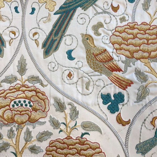 Seasons by May Embroidery stof-Morris & Co-Sea Glass/Brick-Meter (M1)-236826-Selected Wallpapers