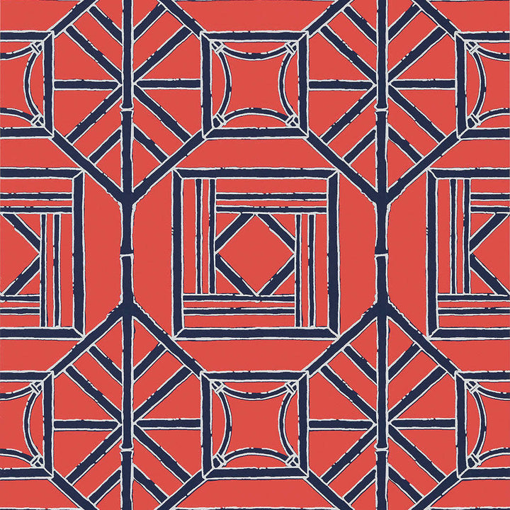 Shoji Panel-Behang-Tapete-Thibaut-Red Blue-Rol-T75518-Selected Wallpapers