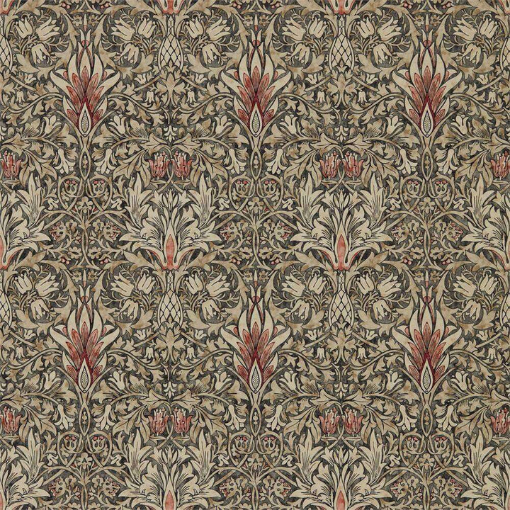 Snakeshead-behang-Tapete-Morris & Co-Charcoal/Spice-Rol-216425-Selected Wallpapers