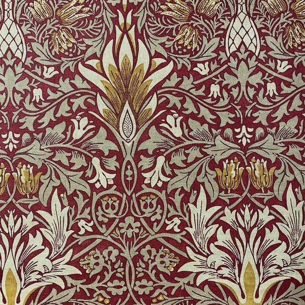 Snakeshead stof-Morris & Co-Claret/Gold-Meter (M1)-226459-Selected Wallpapers