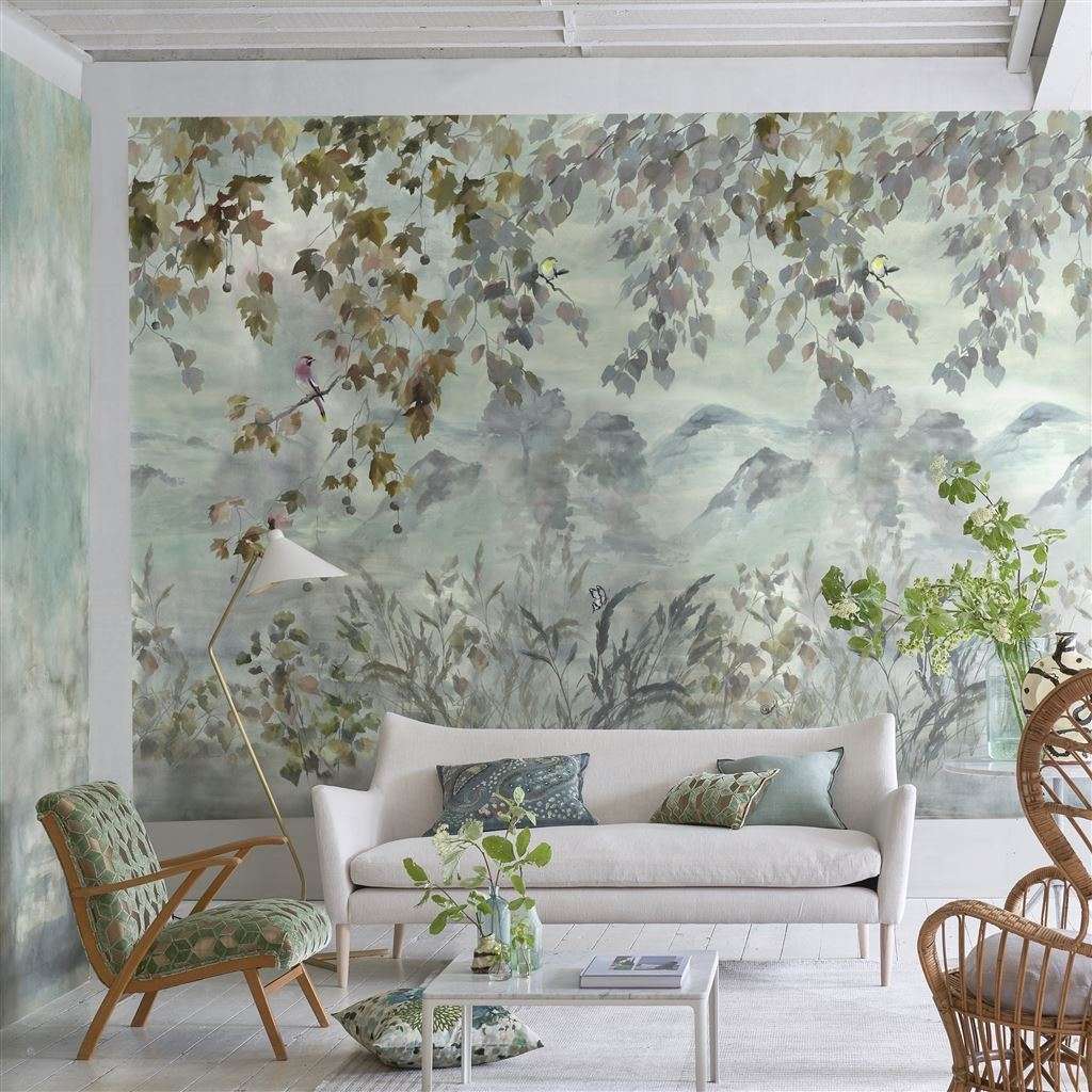 Special Miyako Scene 1 behang in Dove van Designers Guild