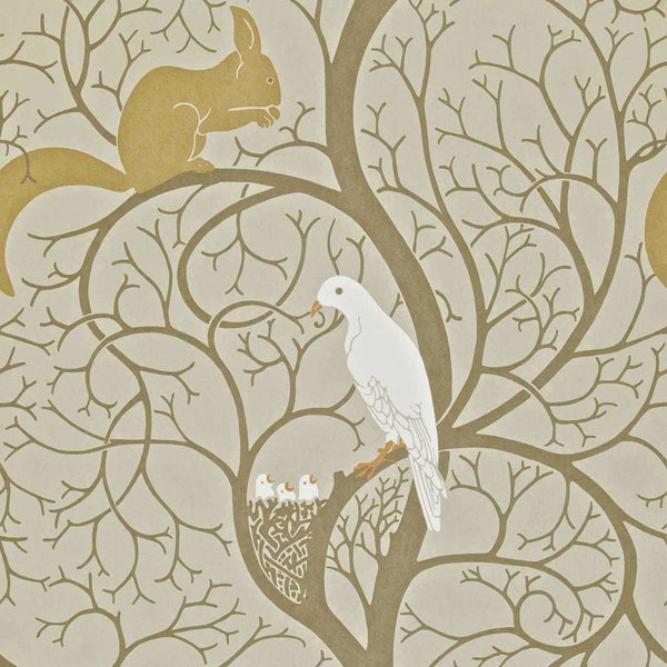 Squirrel & Dove-Tapete-Sanderson-Linen/Ivory-Rolle-DVIWSQ101-Selected Wallpapers