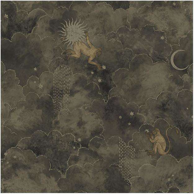 Stars and Monkeys-behang-Tapete-Les Dominotiers-Gold-Rol-AFDC204/4-Selected Wallpapers
