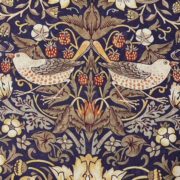Strawberry Thief stof-Morris & Co-Grape/Gold-Meter (M1)-226701-Selected Wallpapers