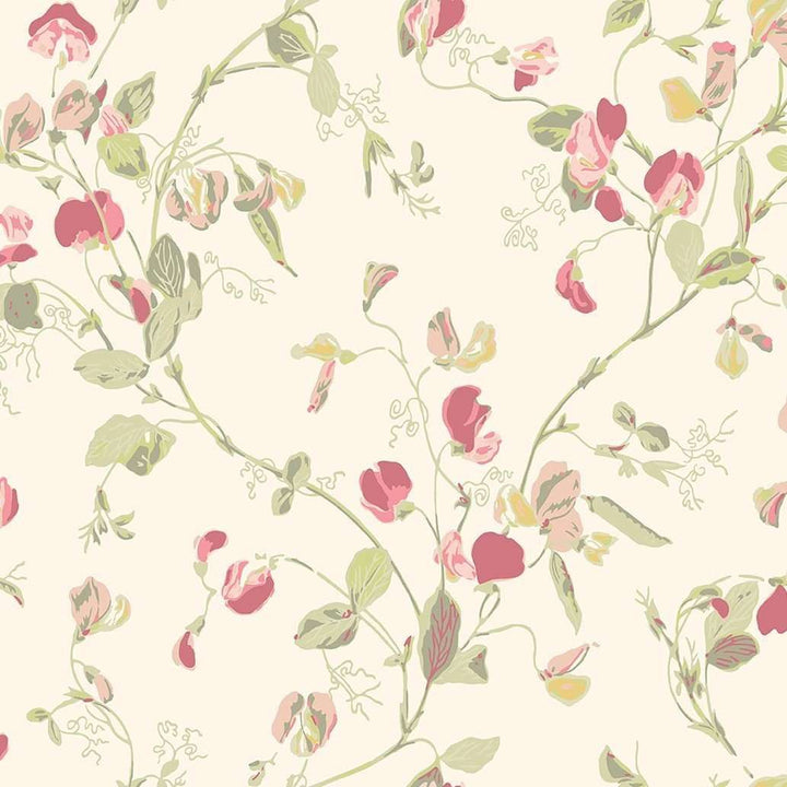 Sweet Pea-Behang-Tapete-Cole & Son-Coral & Olive-Rol-100/6028-Selected Wallpapers