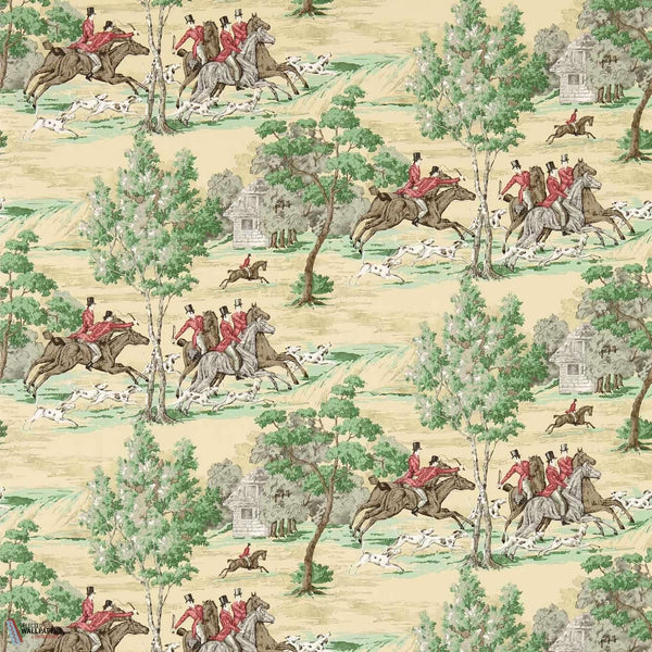 Tally Ho-wallpaper-Sanderson-Evergreen/Crimson-Roll-214598-Selected Wallpapers
