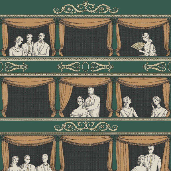 Teatro-behang-Cole & Son-Groen-Rol-114/4009-Selected Wallpapers