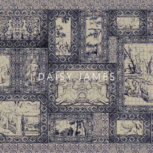 The Alfama behang-behang-Daisy James-Multicolor-Vinyl-M2-Selected Wallpapers & Interiors