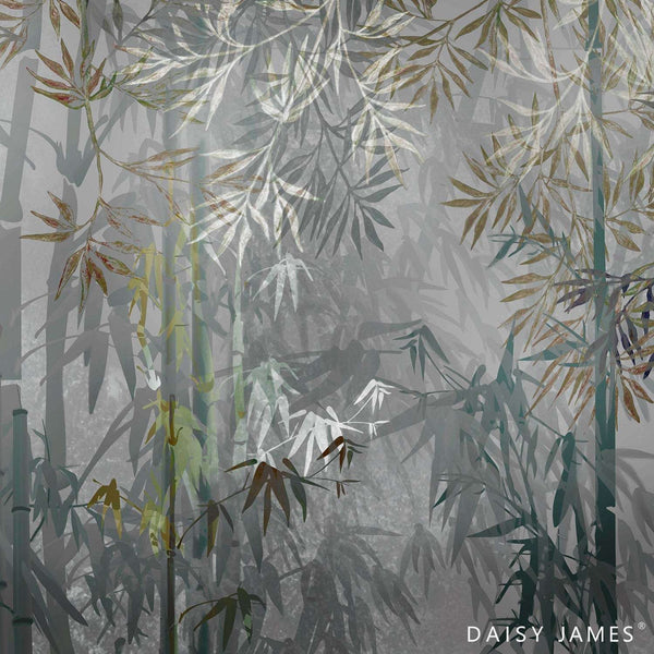 The Bamboo Grey behang-behang-Daisy James-Grey-Vinyl-M2-Selected Wallpapers & Interiors