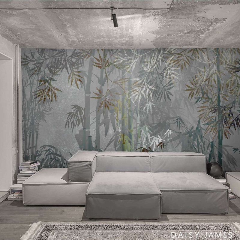 The Bamboo Grey behang van Daisy James