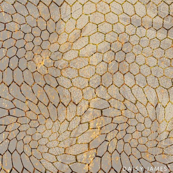 The Beige and Gold Tapete-Daisy James-Original-Vinyl-M2-Selected Wallpapers & Interiors