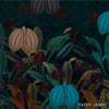 The Blue Cherry behang-Behang-Daisy James-Vinyl-Blue-M2-Selected Wallpapers & Interiors