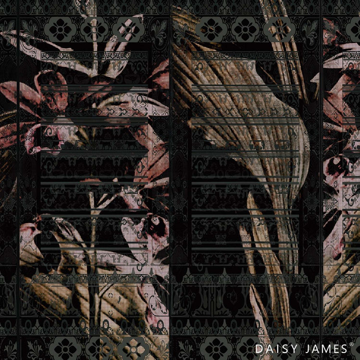 The Cartouche Black-behang-Tapete-Daisy James-Black-Vinyl-DJ177-Selected Wallpapers