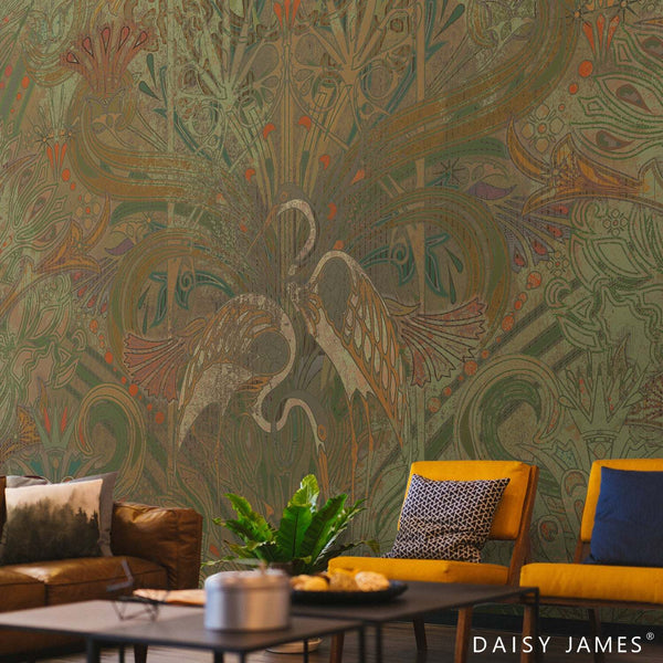 The Crane No1 behang-behang-Daisy James-Selected Wallpapers & Interiors