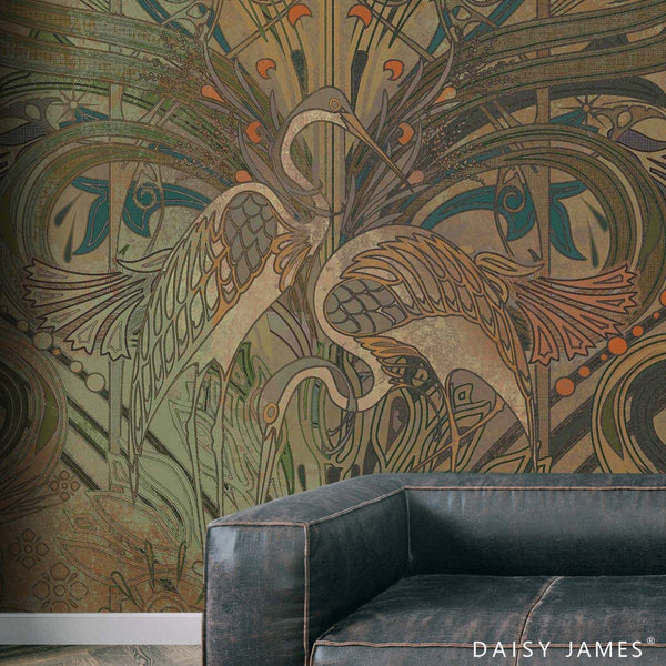 The Crane No2 behang-behang-Daisy James-Selected Wallpapers & Interiors
